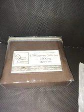 Sweet Home Collection 1500 Supreme CAL King Sheet Set BROWN Bed Sheets New