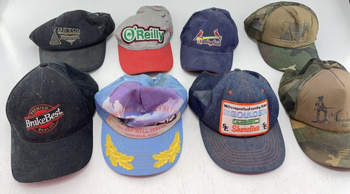 Lot of 8 Ball Caps Baseball Hats Wholesale Trucker SnapBack Hook-n-Loop
