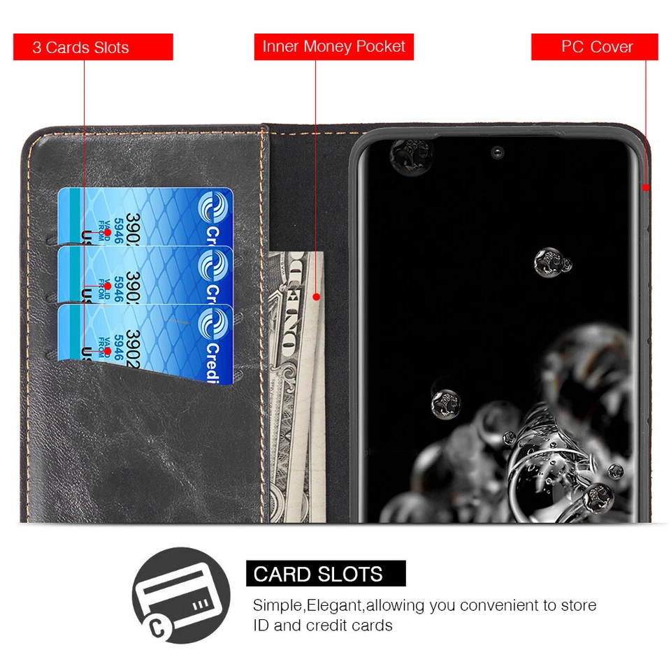 For Samsung Galaxy Note 20 /ULTRA Leather Magnet Wallet Case Cover Stand Pouch - Image 2 of 4