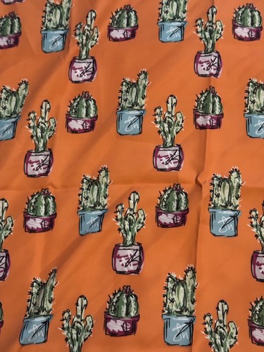 NWT BCBG Generation Square Scarf Cactus Theme Orange Pink - Picture 2 of 7