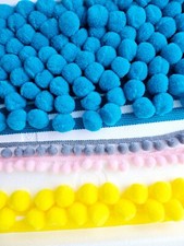 Large & Medium Pom Pom Trim Trimming Sewing Craft DIY XL Bobble Fringe