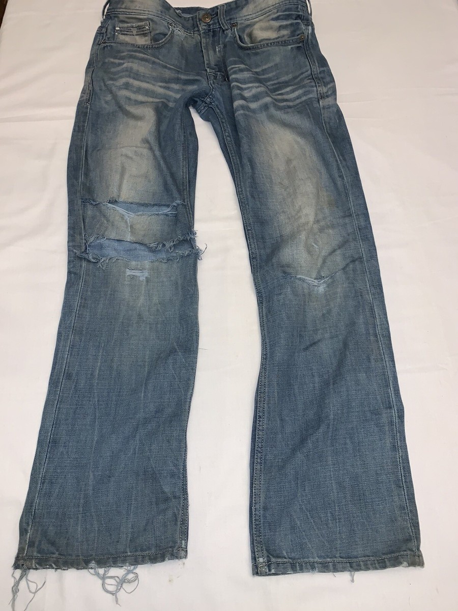 Buffalo David Bitton Men Sz 30/30 Ripped Distressed BootCut Jeans 17311  85706