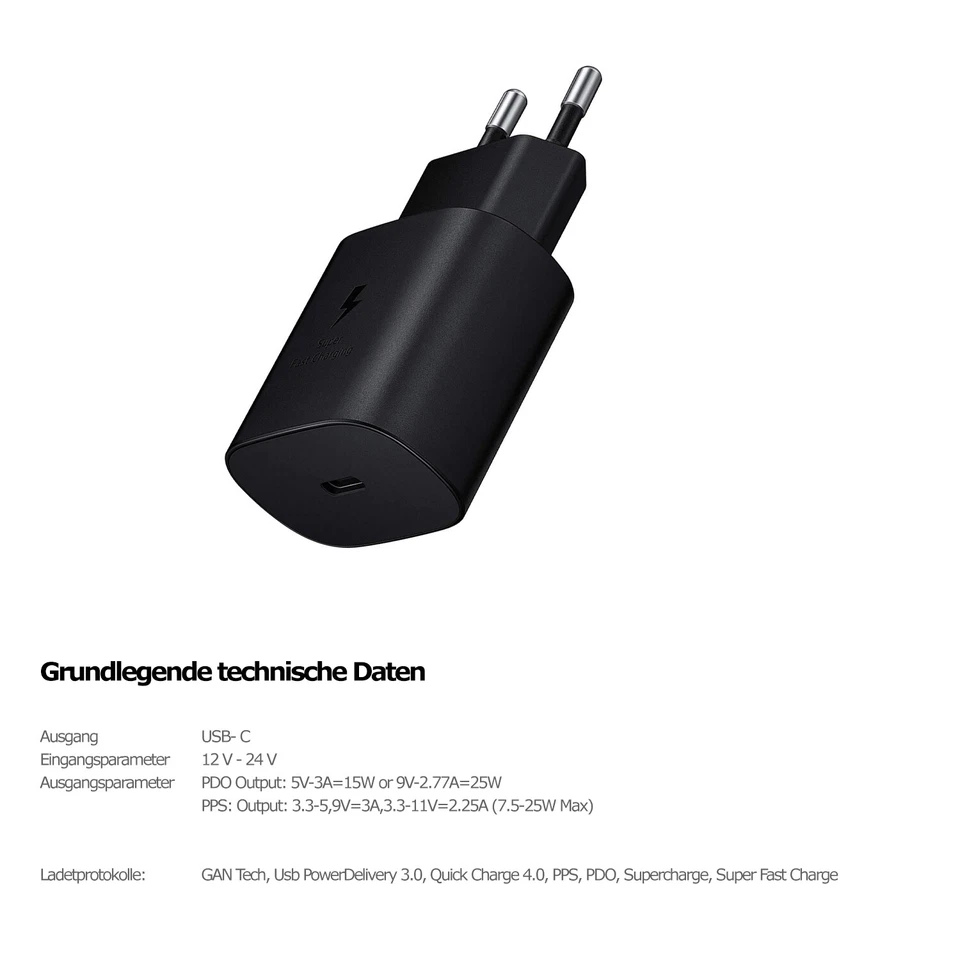 für Samsung Galaxy A56 5G A36 5G A26 5G Usb C Adapter 25W Schnellladegerät - Bild 3 von 4