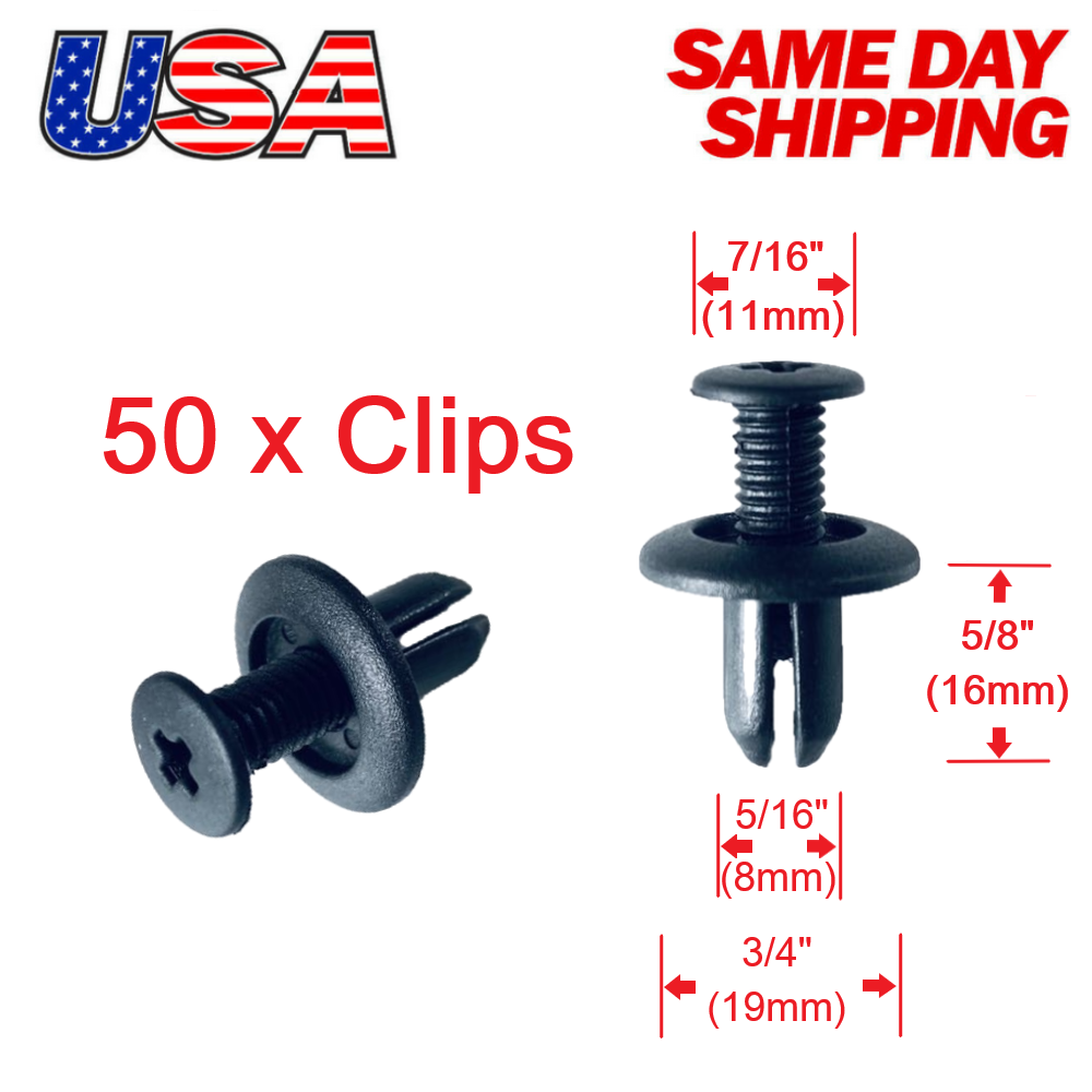 🔥50 x Fender Liner Screw Clip Trim Bumper Retainer Clips 0G03250037A