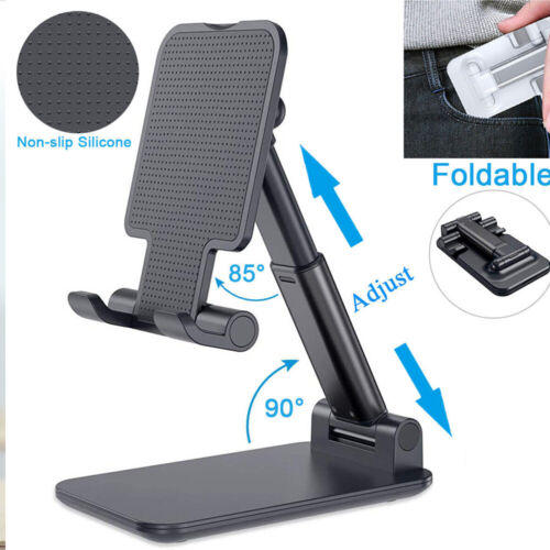 Adjustable Phone Tablet Desktop Stand Desk Holder Mount Cradle For iPhone iPad - Picture 1 of 13