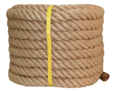 Twisted Rope Jute Rope 1" x 50 feet Natural Thick Hemp Rope for Crafts, Railing