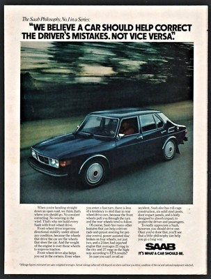 1976 SAAB Vintage Car Photo AD a car should help correct the driver's mistakes