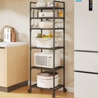 6 Tier Racking Heavy Duty Shelving Storage Shelves with Wheels Bathroom Kitchen