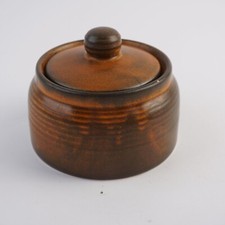 Zuckerdose m. Deckel Keramisches Werk Heisterholz KWH Braun Bauchig