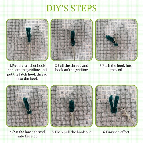 Latch Hook Kit DIY Rug Making Kit Cute Cartoon Animal Theme Latch Hook Rug ShoEK - Picture 11 of 17