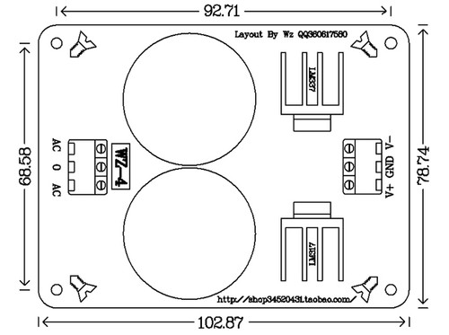 LM317/LM337 Scheda alimentatore regolata regolabile a doppia potenza nuova assemblata - Foto 3 di 3