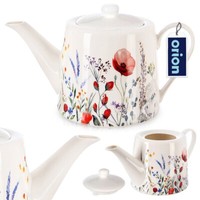 Porzellankanne Kaffee- Und Teekanne Kanne Aus Porzellan Mohnblumen 1 L
