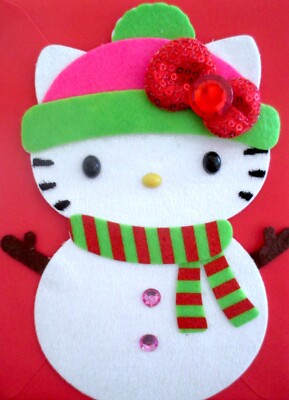 Papyrus 3D Jeweled Sanrio Hello Kitty Christmas Greeting Card
