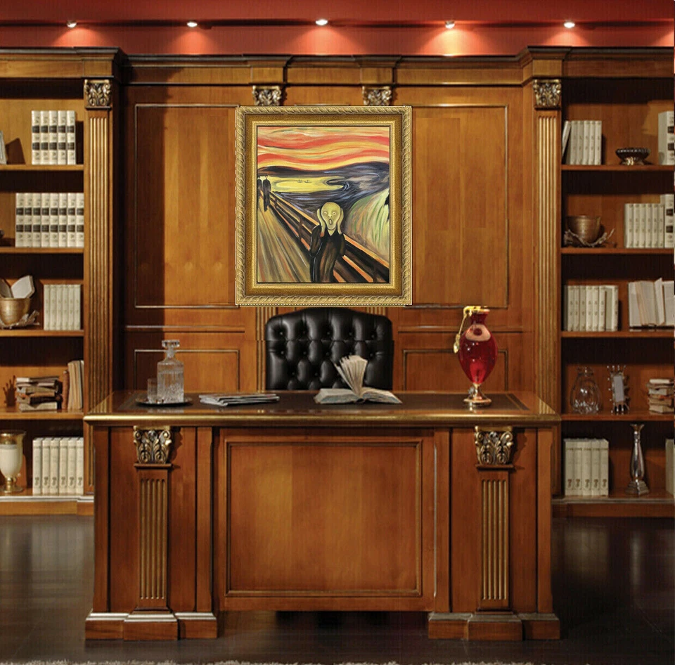 Pintura al óleo The Scream Edvard Munch lienzo enmarcado 20x24 **OFERTA Foto 4 de 4