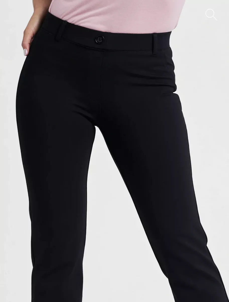 Betabrand Straight-Leg Classic Dress Pant Yoga Pants Size Large Petite LP  Black