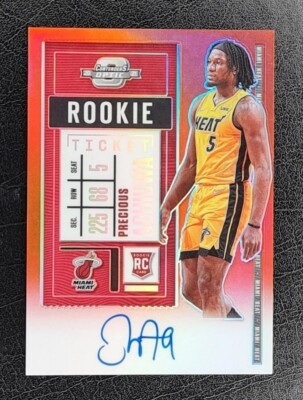 Precious Achiuwa -  Optic Contenders - Red- 2020/21 RC Rookie #/149 On Card Auto