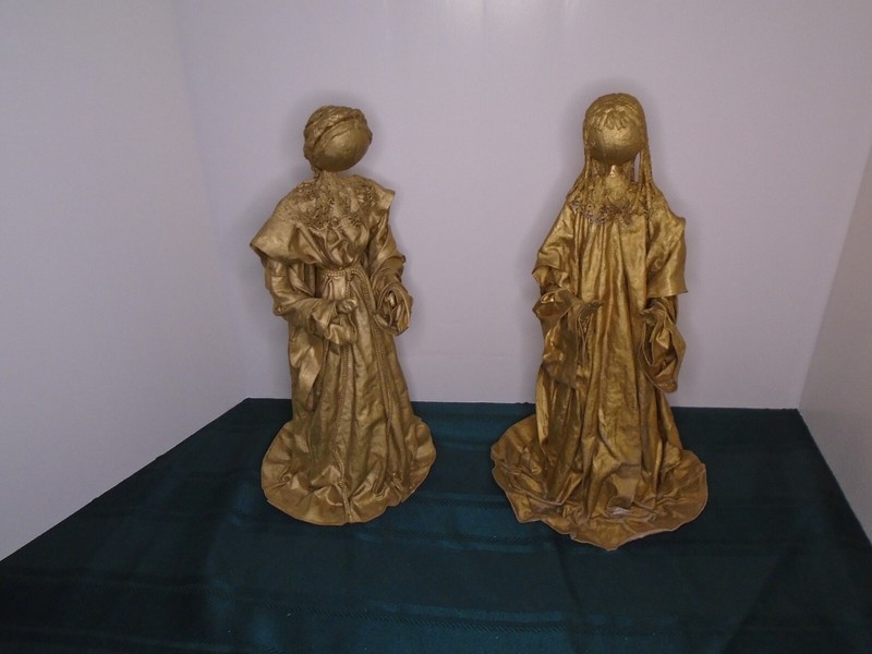 Vintage Folk Art Dolls Stiffened Fabric