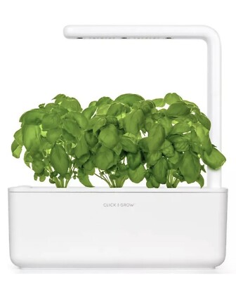 Click & Grow Smart Garden 3 Indoor garden planter 3BasilPlantsWhite NewDamageBox