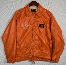 Vtg Swingster Farm Fans Patch Windbreaker Jacket Farmer 70s Men Small Orange USA