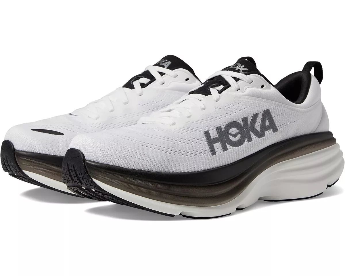 HOKA Bondi 8 Men White/Black 1123202/WBLC FREE SHIPPING
