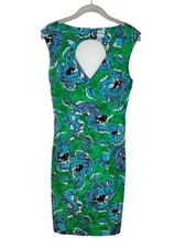 Anthropologie Plenty by Tracy Reece Green Floral Tea Dress Size 4