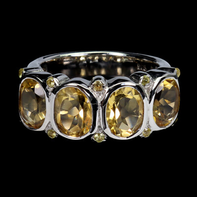 925 Sterling Silver Ring Oval Citrine 8x6mm Sapphire Gemstone Jewelry 7.5