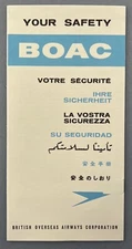 BOAC AIRLINE SAFETY CARD BOEING 707 VICKERS VC10 SUPER VC10 1966 EDITION G