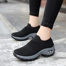 Zapatillas deportivas para mujer, transpirables, sin cordones, c modas, de talla