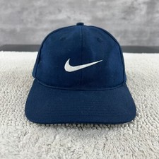 Vintage Nike Snap Back Hat OSFA Center Swoosh Y2K Navy Blue Embroidered