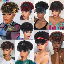Headband Wigs Short Afro Kinky Curly Wigs for Women Synthetic Curly Hair Wigs