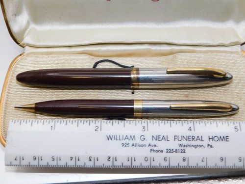 Sheaffer's Weißpunkt Füllfederhalter 1500 & Druckbleistift Set im Etui 14K Feder - Bild 9 von 24
