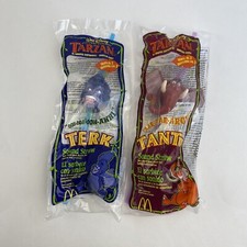 Mcdonalds 1999 Tarzan Sound Straw Toy Terk Tantor Lot of 2 New Sealed Vintage