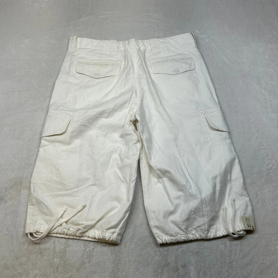 Bard McNutt Murano Linen Cargo Shorts Mens 32 Cream White Drawstring Hem Utility - Image 3 of 4