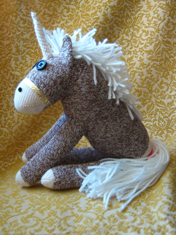 Sock Unicorn Handmade by Starlight Sock Monkeys