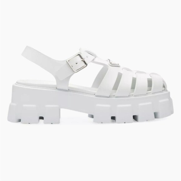 Prada Foam Rubber Monolith Fisherman Platform Sandals in