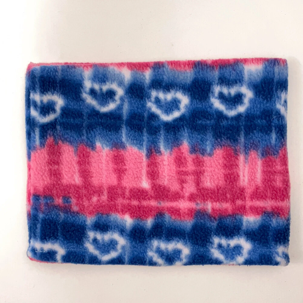 Tie Dye Pattern Fleece Winter Neck Gaiter Warmer Pink Blue Hearts
