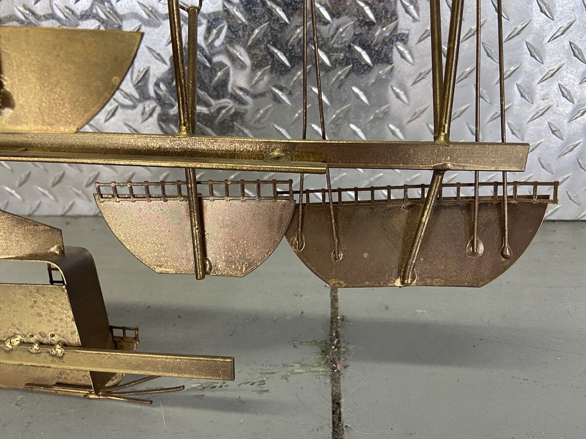 Midcentury C Jere '79 Abstract Boats Harbor Metal Wall Midcentury C Jere '79 Abstract Boats Harbor Metal Wall