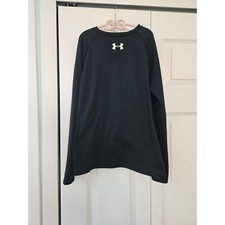 Under Armour Boys Cold Gear Fitted Black Shirt Sz Large