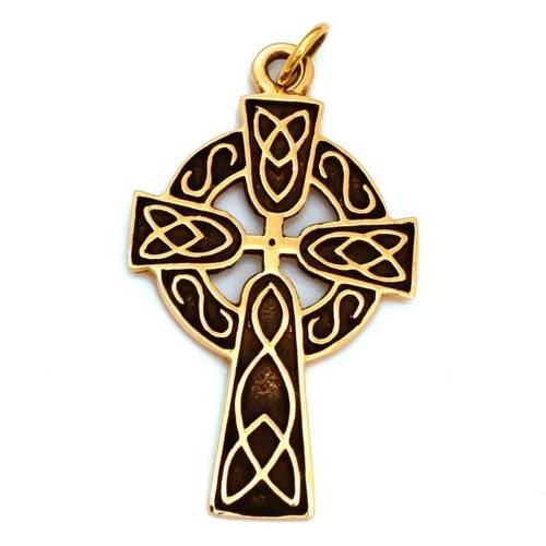 Keltenkreuz Anhänger mit keltischen Knoten, aus Bronze - Bild 3 von 3