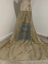 GOLD Sprinkles Glitter lace fabric 50" width Sold By The Yard
