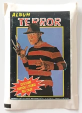 1 SEALED PACK / 3 Cromos PERU Vintage Album TERROR FREDDY KRUEGER 1996