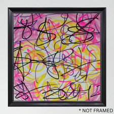 ‘Letters 3’ Tristan Reasor Original Abstract Painting Acrylic 6x6 SHLERM ARTS