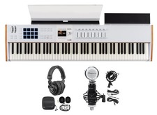 Arturia KEYLAB 88-Key Mk3 White USB Midi Keyboard Controller Headphones Mic