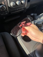 Sun Glasses Oversized Black Thick Frame with Rhinestones