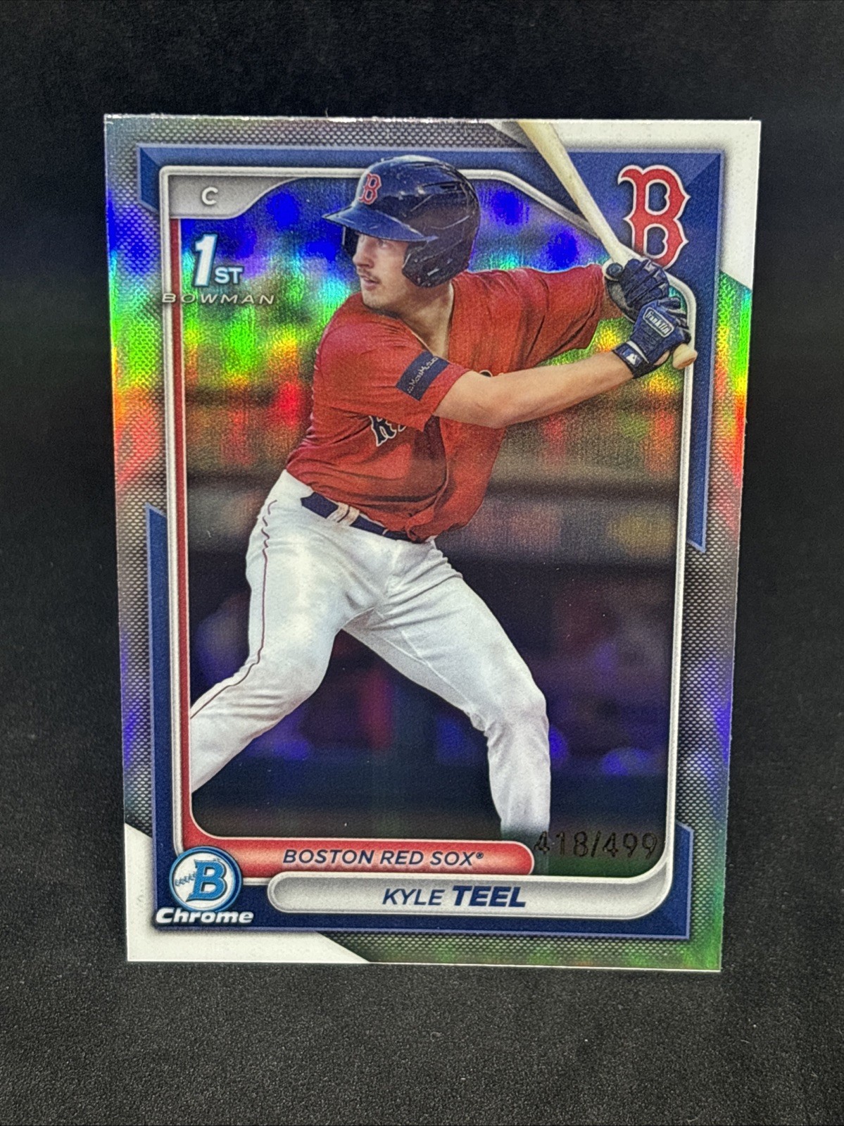 Kyle Teel 2024 BOWMAN CHROME BCP-48 1ST PROSPECT REFRACTOR /499 RC Rookie Sox