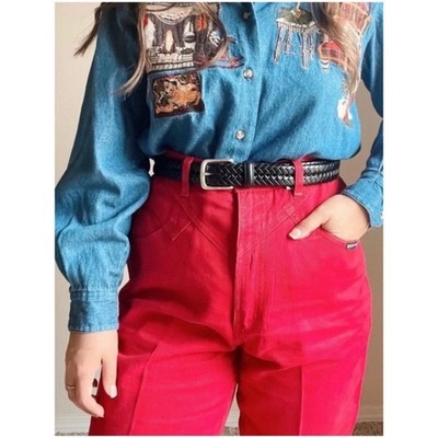 Ozark Mountain 80s Vintage Women s Sz 26 Red High Rise Jeans Bareback JUSA Made