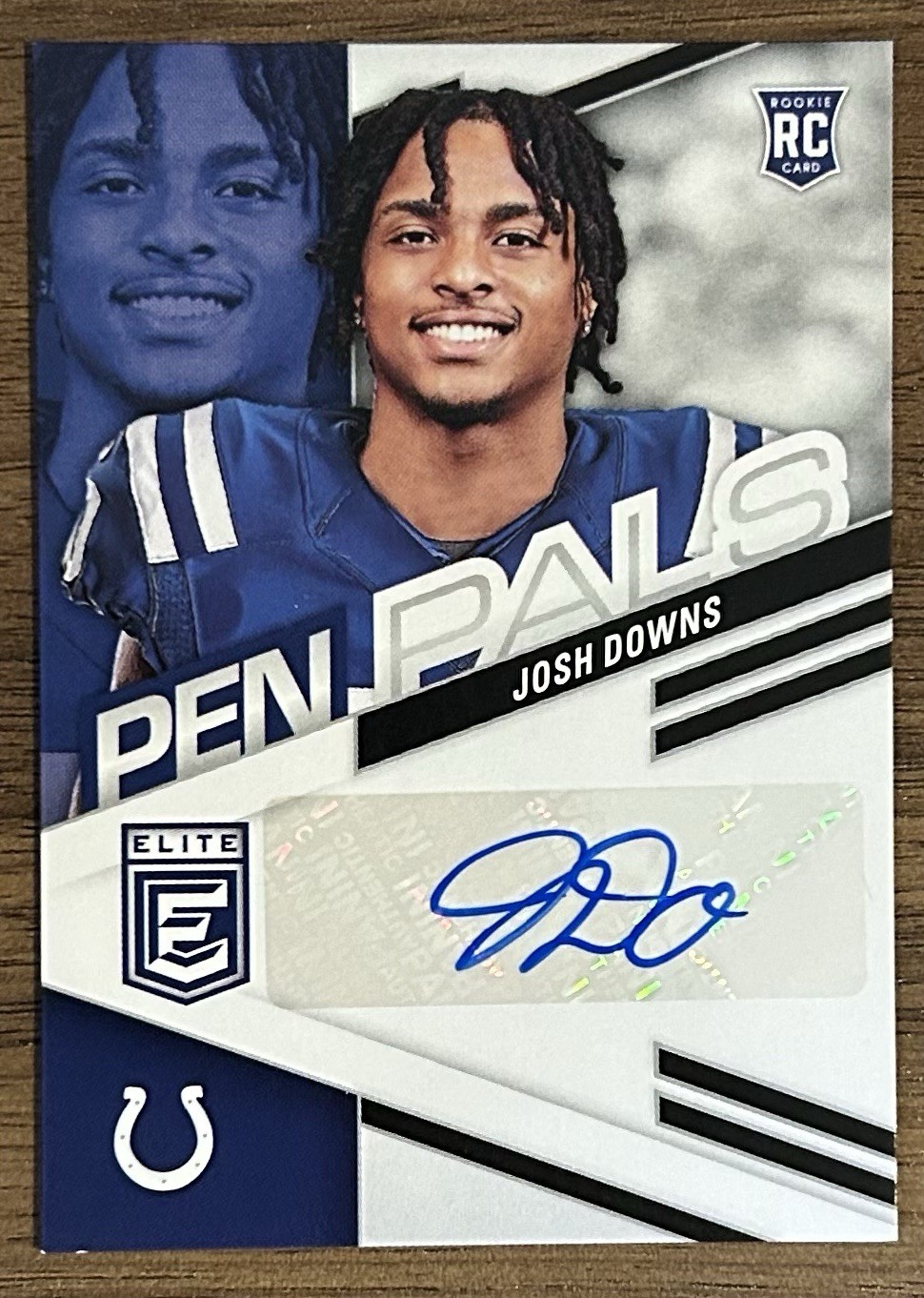 2023 Panini Donruss Elite Pen Pals Josh Downs #PPJDO Blue Ink (AU, RC)