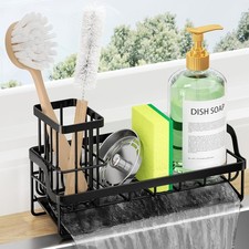 Stainless Steel Sponge Holder for Kitchen Sink &ndash; Self Draining Caddy with
