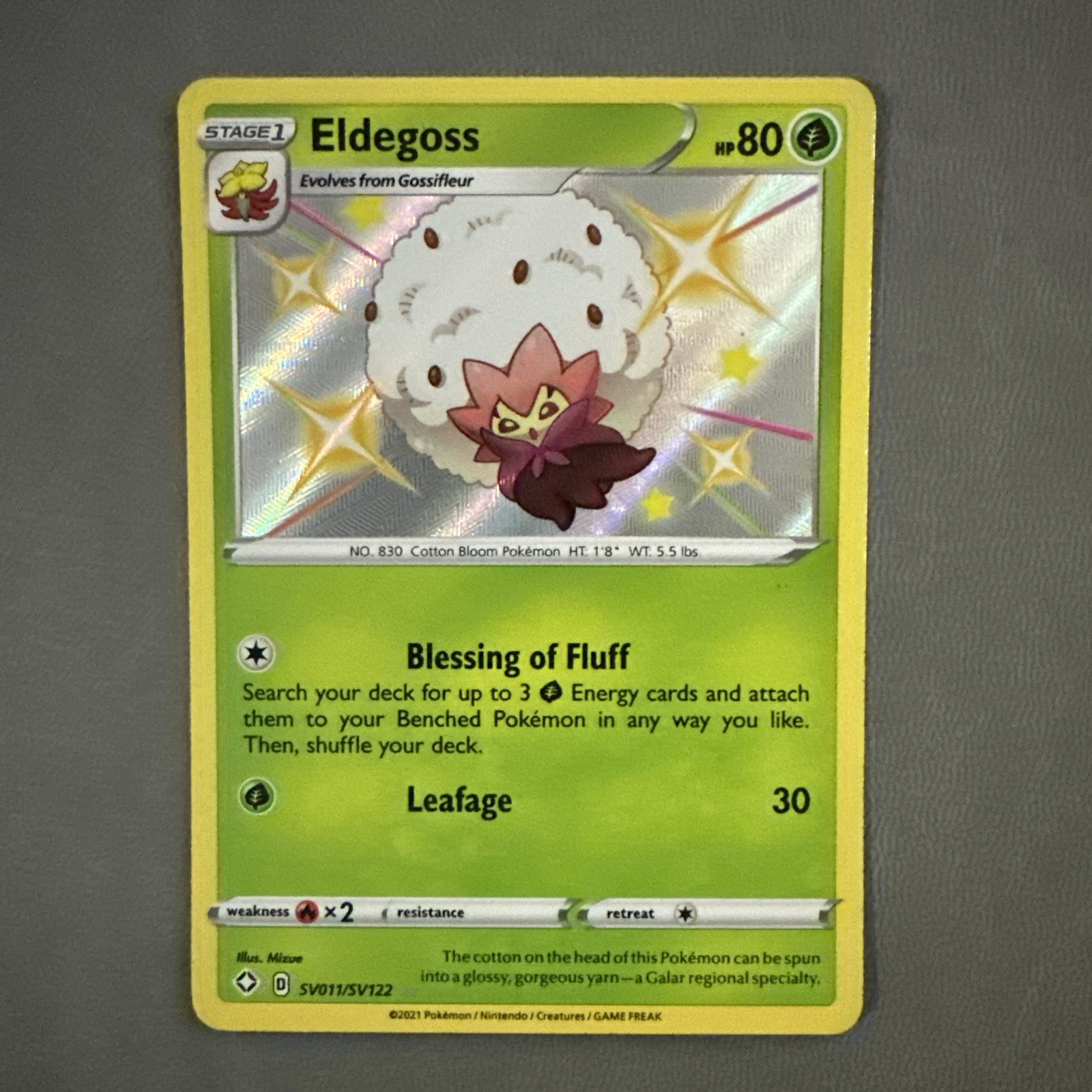 Eldegoss SV011/SV122 Shiny Holo Rare Shining Fates