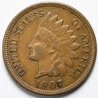 1907 Indian Head Penny Cent Extremely Fine (XF)
